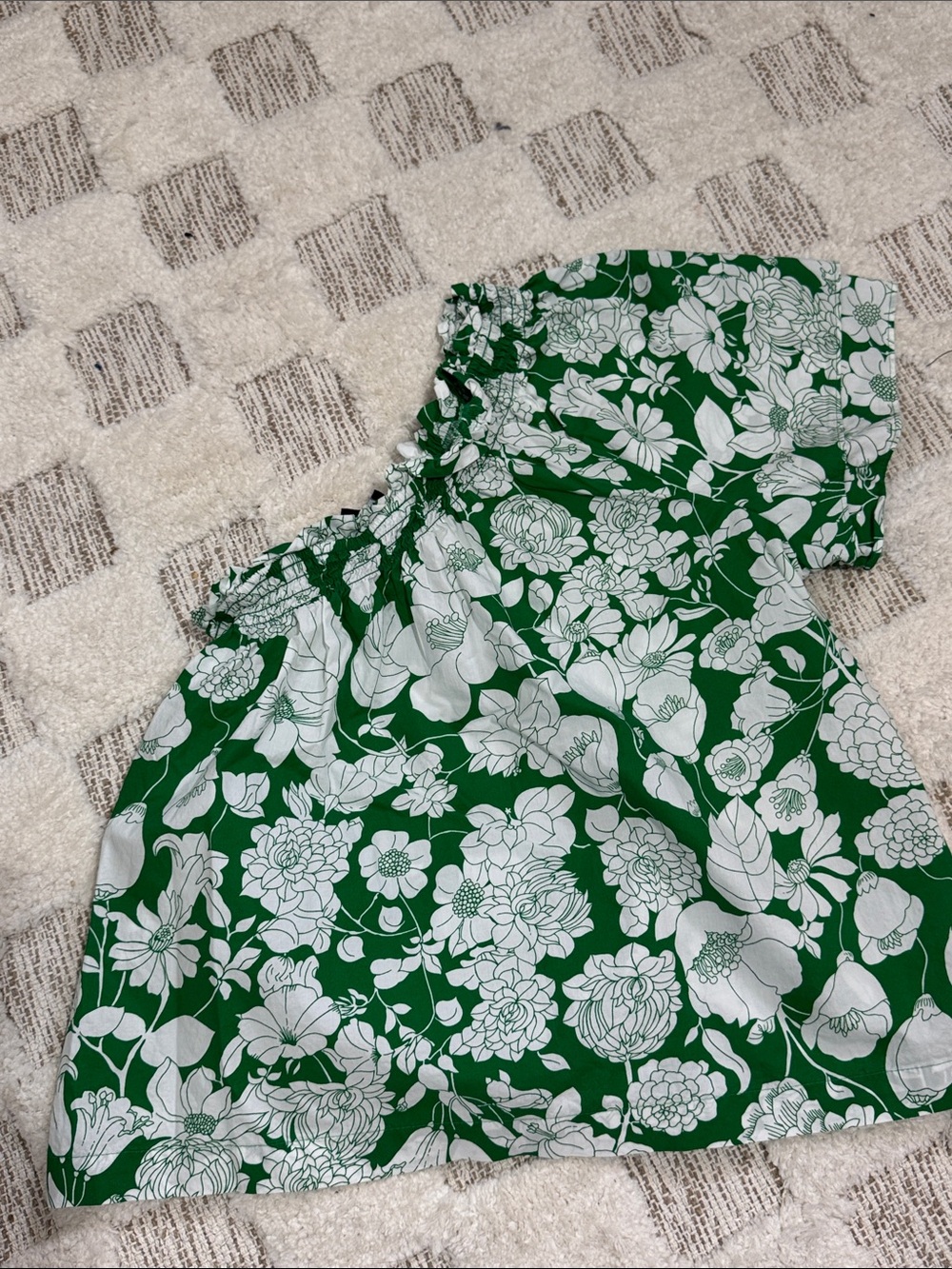 J.Crew Re-Imagined Green & White Floral Top – Size S - Picture 2 of 5